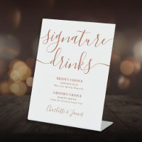Pied de signature de boissons de mariage en terre 