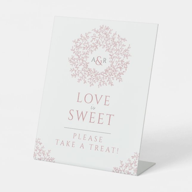 Signe De Table Pinceau rose à la main vierge monogramme mariage d (Recto)