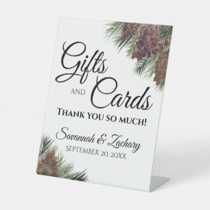 Signe De Table Pinecones rustiques & Branches Cadeaux de mariage 