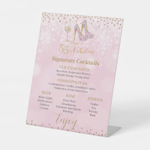 Signe De Table Pink and Gold 55 et Fabulous Bar Cocktails Menu