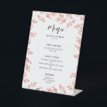 Signe De Table Pink Baby's Breath Floral menu mariage<br><div class="desc">Fleurs roses luxueuses et calligraphie élégante pour cette aquarelle design romantique,  parfait pour votre papeterie mariage ou toute occasion. Couleur de police entièrement personnalisable.</div>