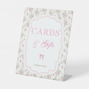 Signe De Table Pink Bow Love Shack Cartes Vintages et cadeaux
