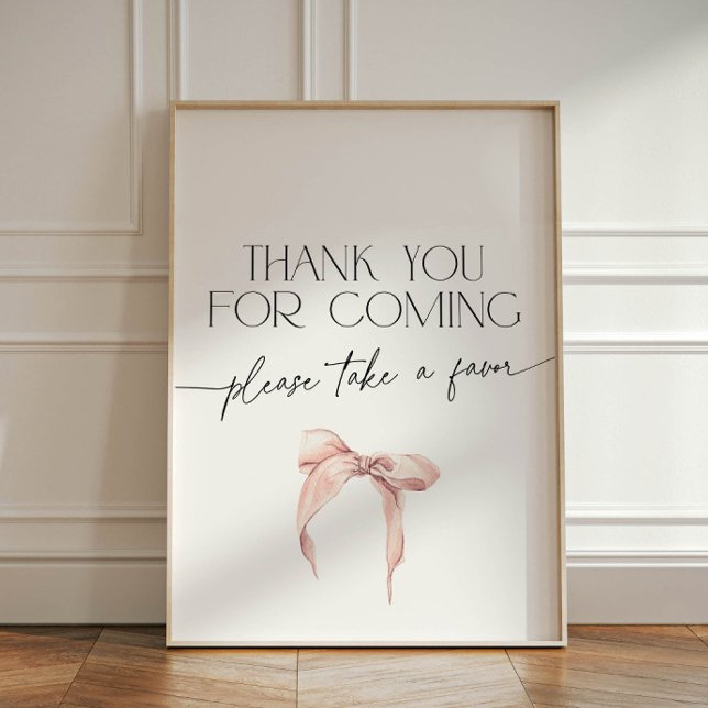 Signe De Table Pink Bow Merci d'être venu (Créateur téléchargé)