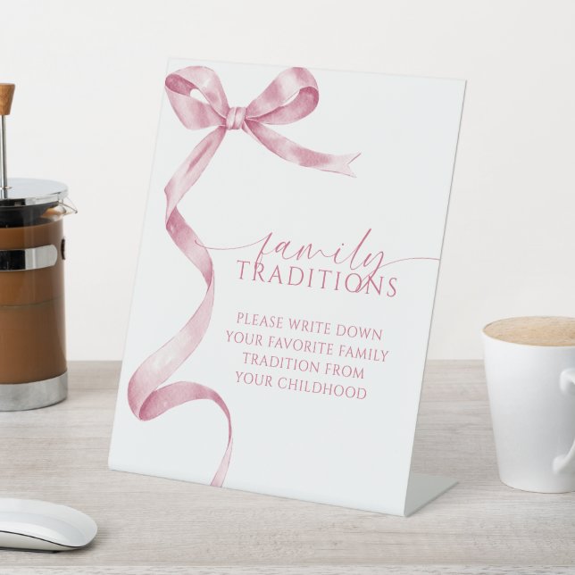Signe De Table Pink Bow Traditions Familiales Préférées Jeu (In SItu)