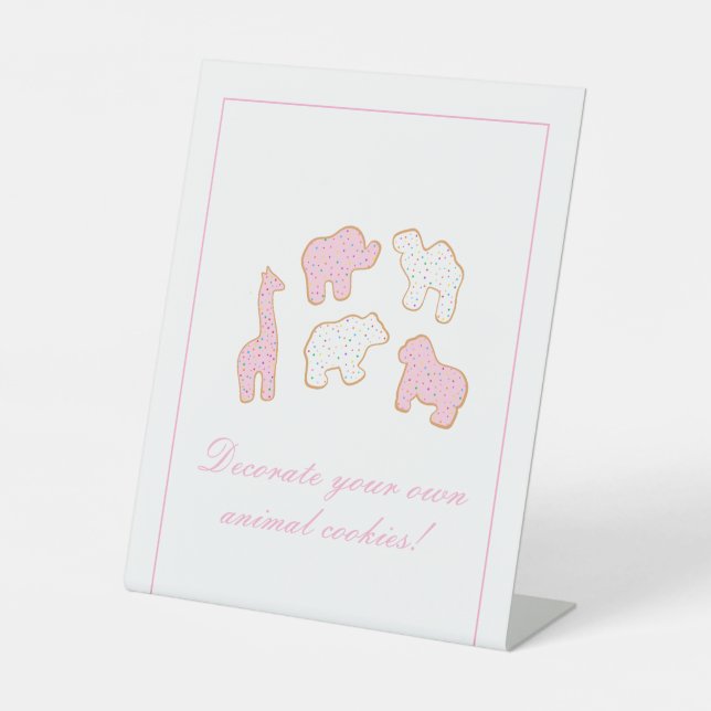 Signe De Table Pink Frosted décorez votre propre Animal Cookie (Recto)