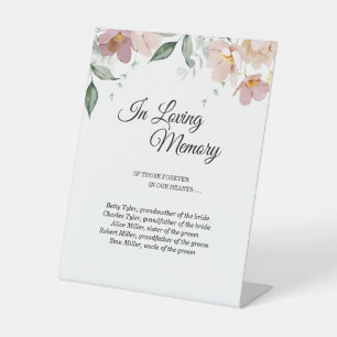 Signe De Table Pink Mauve Vintage Mariage Floral En Mémoire D'Amo