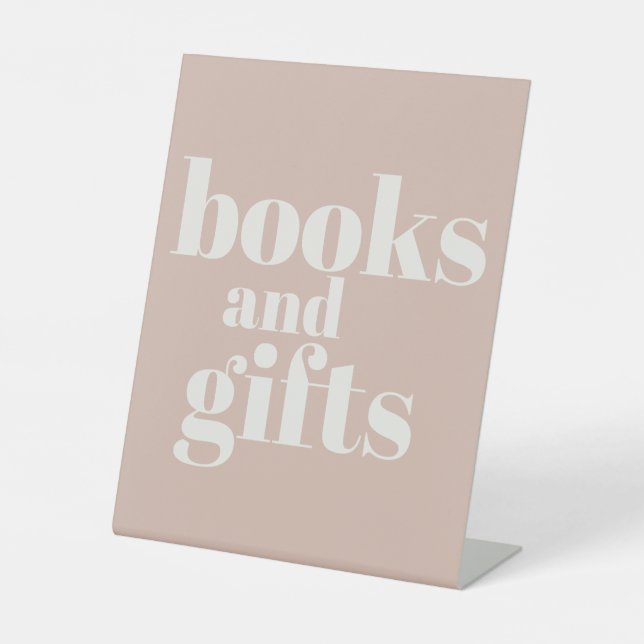 Signe De Table Pink Sandstone Typography Baby Shower Books Gifts (Recto)