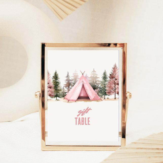 Signe De Table Pink Tent Randonnée Camping Table Haut Signal (Créateur téléchargé)