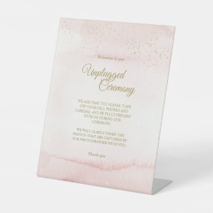 Signe De Table Pink Watercolor Gold Type Cérémonie de débrancheme