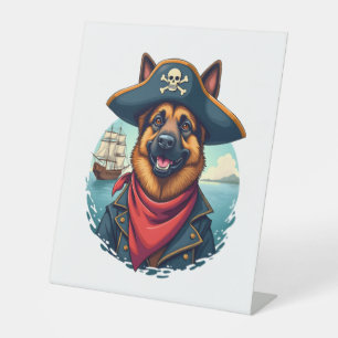 Signe De Table Pirate de chien berger allemand