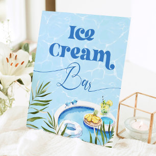 Signe De Table Piscine anniversaire Ice Cream Bar