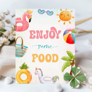 Signe De Table Piscine, Plage Anniversaire Fête Profitez De Quelq