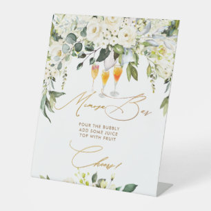 Signe De Table PixDezines Alabaster Roses Mimosa Bar