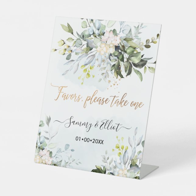 Signe De Table PixDezines Rustique Blue Gum Eucalyptus Faveurs (Recto)