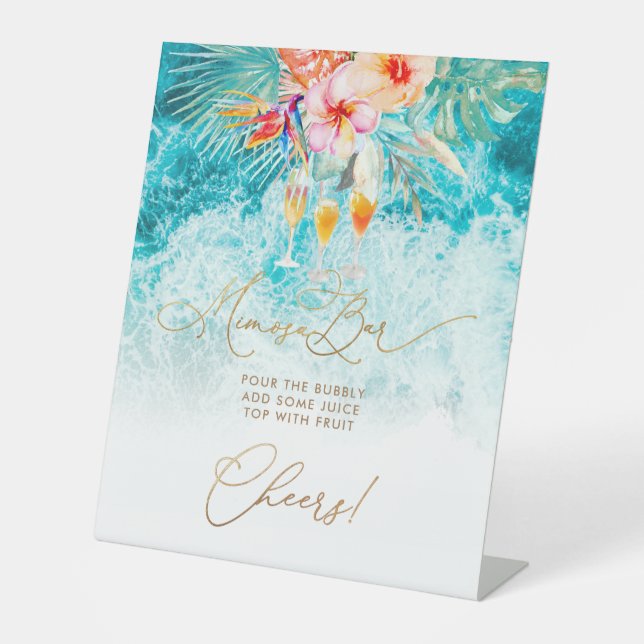 Signe De Table PixDezines Tropical Paradise Beach Mimosa Bar (Recto)