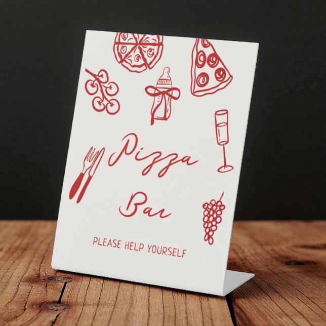 Signe De Table Pizza Bar Pizza Station Baby shower Pizza (Créateur téléchargé)