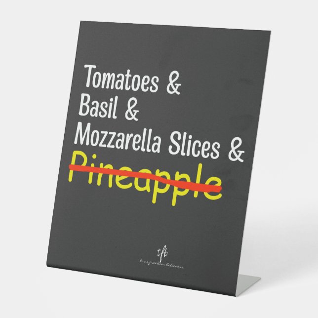 Signe De Table Pizza Margherita W/O Ananas (Recto)