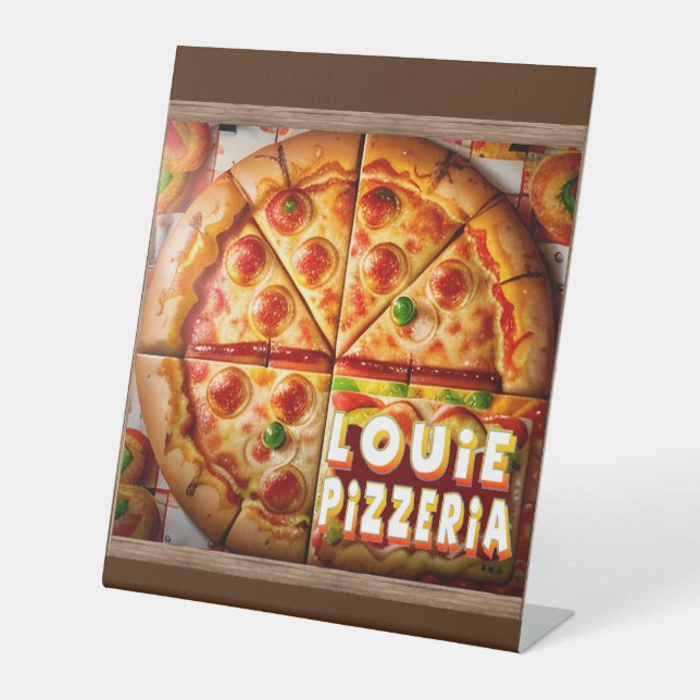 Signe De Table Pizza Pizzeria Design (Recto)