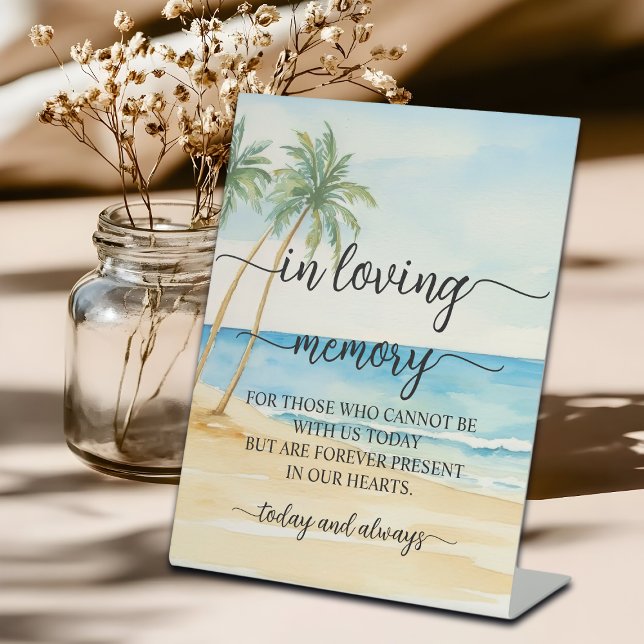 Signe De Table Plage et palmiers en mémoire d'amour (Créateur téléchargé)