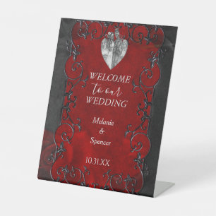 Signe De Table Plaque de bienvenue du mariage d'halloween gothiqu