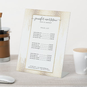 Signe De Table Pluie de Confetti Gold Script Glam