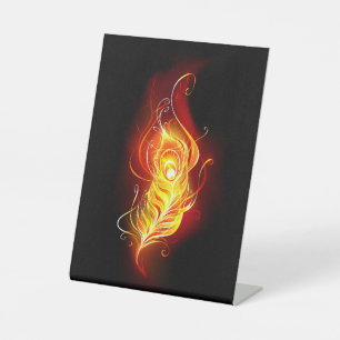 Signe De Table Plume de paon de feu