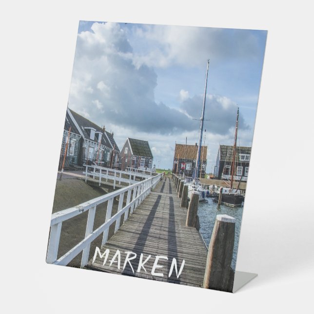 Signe De Table Poche en bois à Marken, Pays-Bas (Recto)
