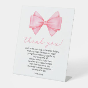 Signe De Table Poème en Merci de Baby shower de Bow rose