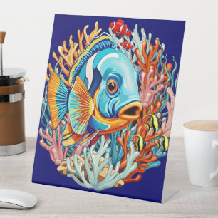 Signe De Table Poissons Tropicaux Couleurs Vives Ambiance Estival