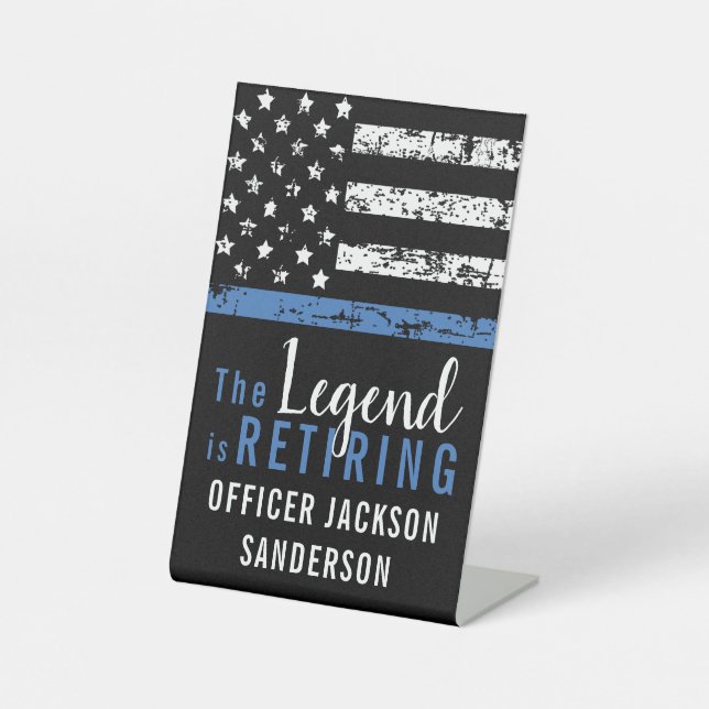 Signe De Table Police Retraite Loi Application Ligne bleue (Recto)