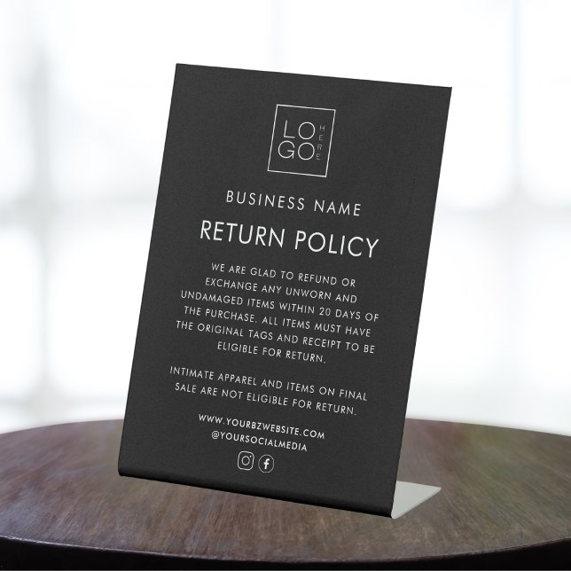 Signe De Table Politique de retour de la Boutique de vêtements de (Créateur téléchargé)