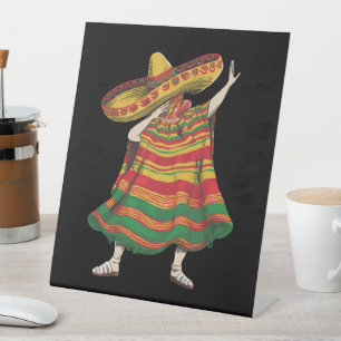 Signe De Table Poncho Mexicain Dabbing Cinco De Mayo Fête Party