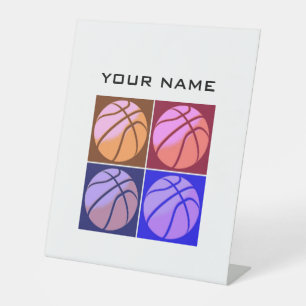 Signe De Table Pop Art Basketball Votre nom