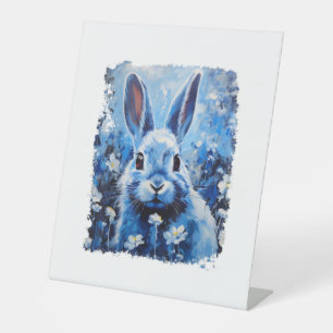 Signe De Table Pop Art Bunny coloré Lapin bleu lapin