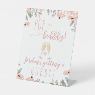 Signe De Table Pop the Bubbly Sign