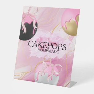 Signe De Table Pops de gâteau Boulangerie Traitements Rose