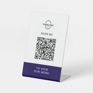 Signe De Table Porte-menu QR Code personnalisé Restaurant sans