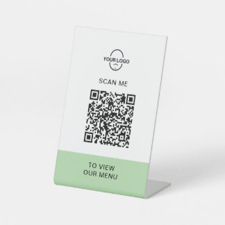 Signe De Table Porte-menu QR code personnalisé | Restaurant sans