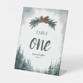 Signe De Table Porte-nombre de table de mariage rustique