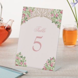 Signe De Table Porte Royale Fausse Feuille Rose Poussiéreuse Mari