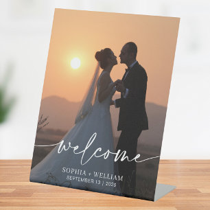 Signe De Table Poster de mariage élégant photo moderne