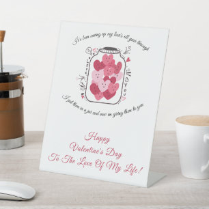 Signe De Table Pot de l'amour de la Saint-Valentin