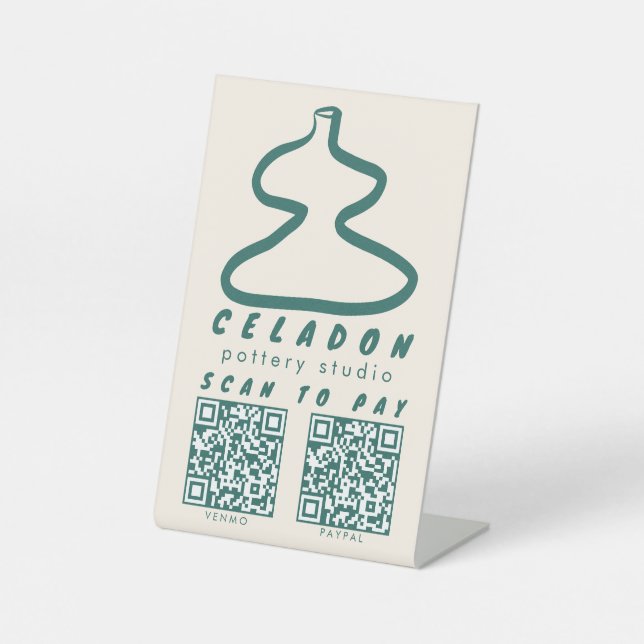 Signe De Table POTERIE Boutique de Céramique SCAN POUR PAYER QR  (Recto)