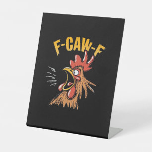 Signe De Table Poulet F-Caw-F drôle Vintage F-Caw-F Poulet Roos