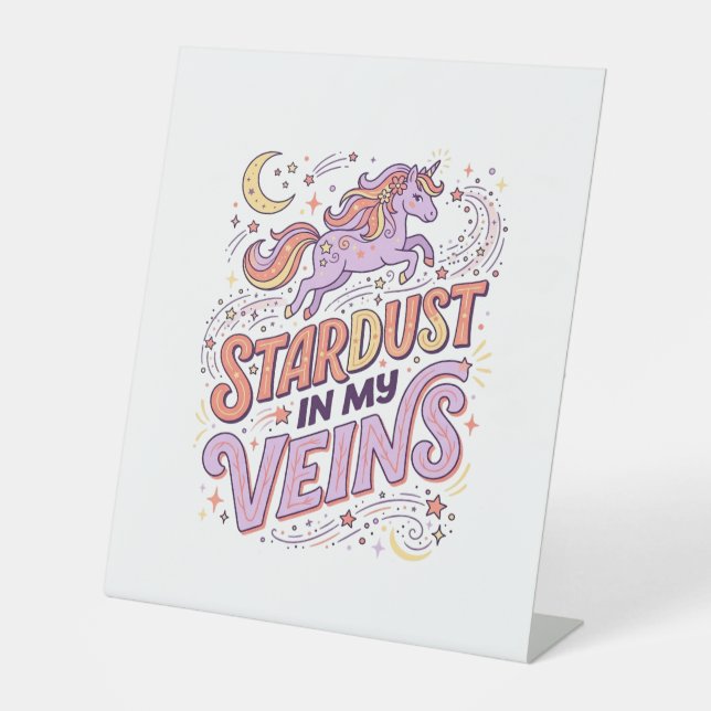 Signe De Table Poussière d'étoile de licorne dans mes veines conc (Recto)