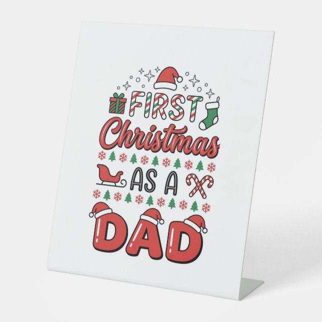 Signe De Table Premier Noël Papa Fête (Recto)