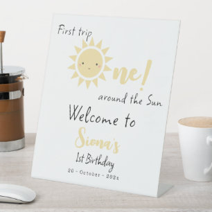 Signe De Table Premier tour autour du soleil Joyeux anniversaire 