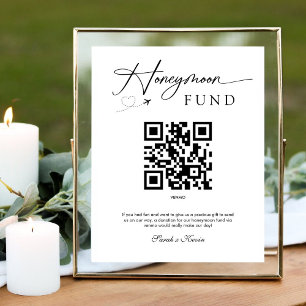 Signe De Table Premium Modern Honmoon Fund QR Code Mariage