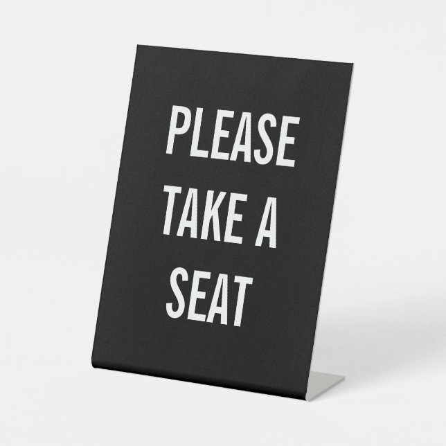 SIGNE DE TABLE PRENEZ UN SIÈGE, S'IL VOUS PLAÎT (Recto)