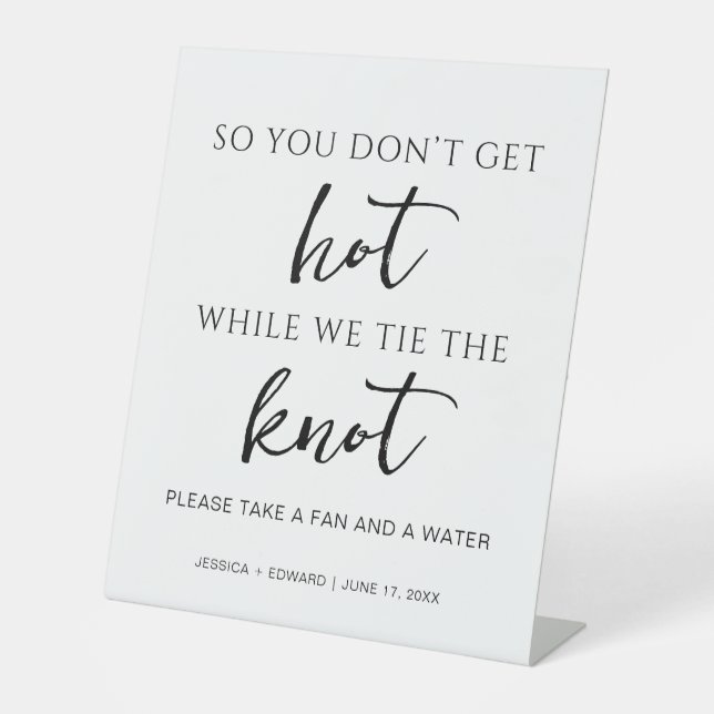 Signe De Table Prenez un ventilateur et une eau Noir Blanc Minima (Recto)